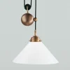 Blendarme Pendelleuchte Messing Glas E27 L:30 cm