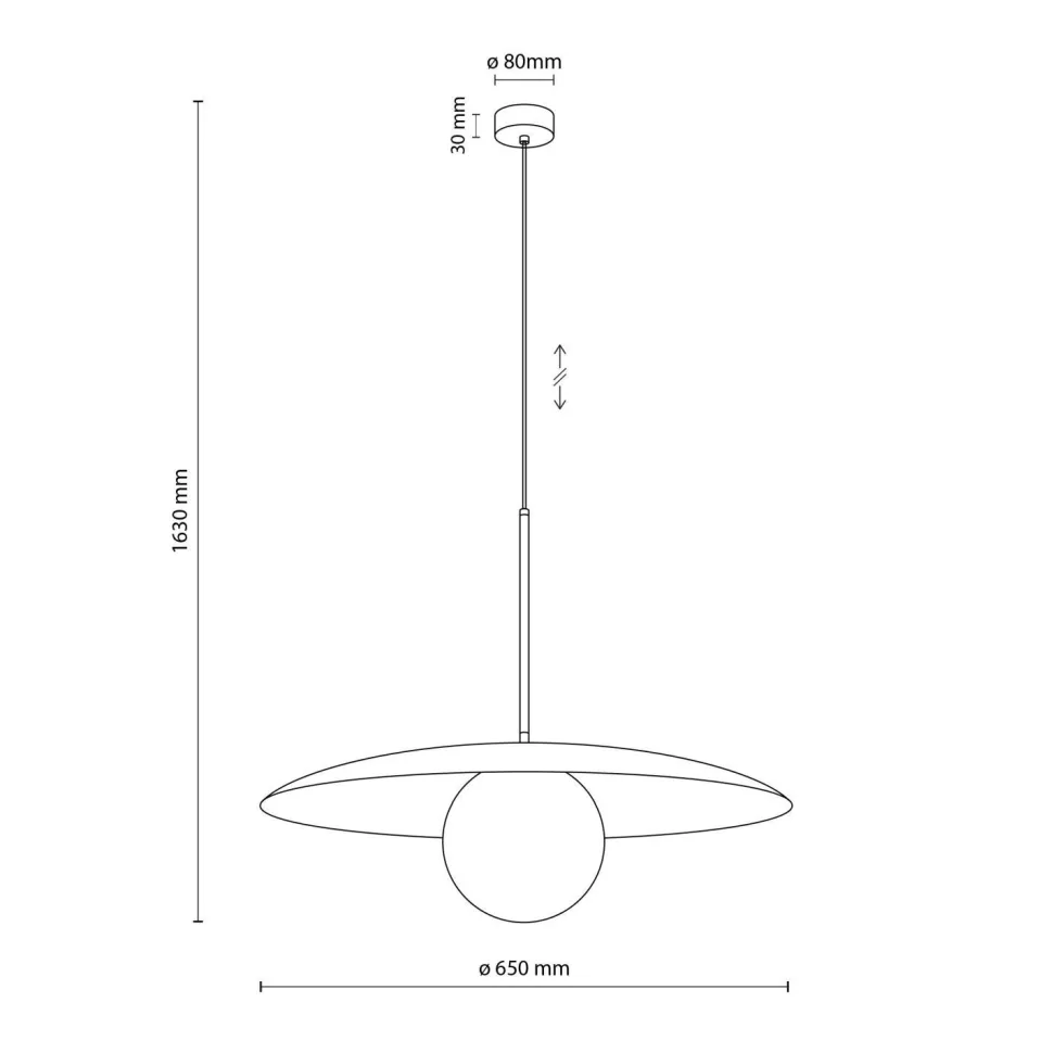 Blendarme Pendelleuchte Schwarz Metall Glas E27 Ø65 cm