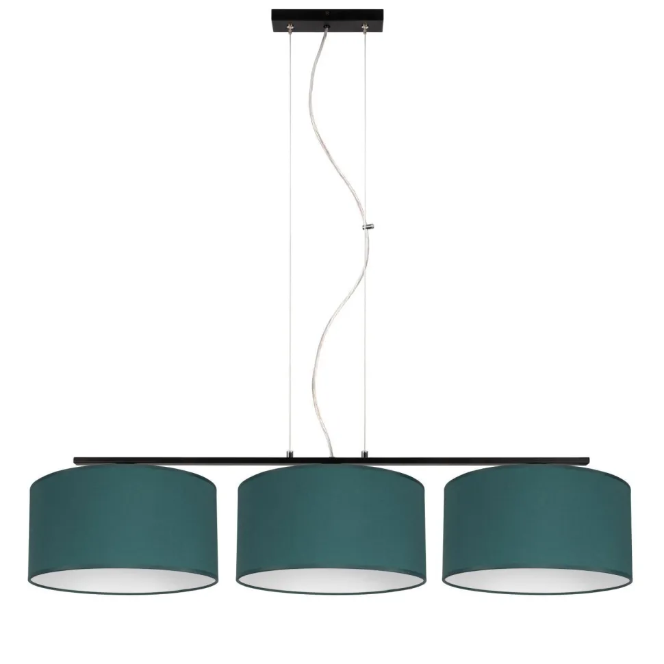 Blendarme Pendelleuchte Stoff Schwarz Grün E27 L:100 cm