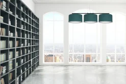 Blendarme Pendelleuchte Stoff Schwarz Grün E27 L:100 cm