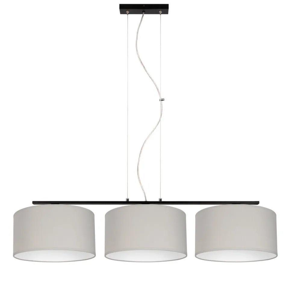 Blendarme Pendelleuchte Stoff Schwarz Grau E27 L:100 cm