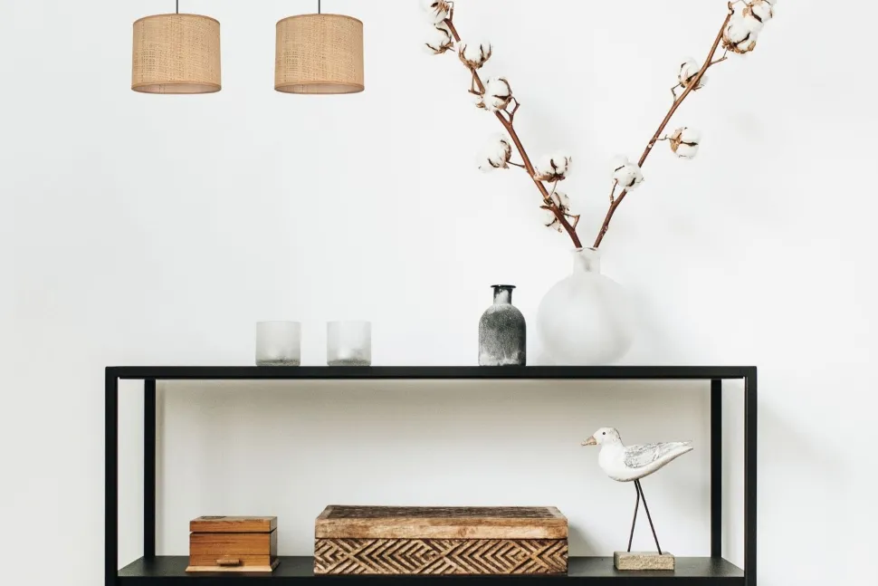 Blendarme Pendelleuchte Stoff Braun E27 50 cm länglich