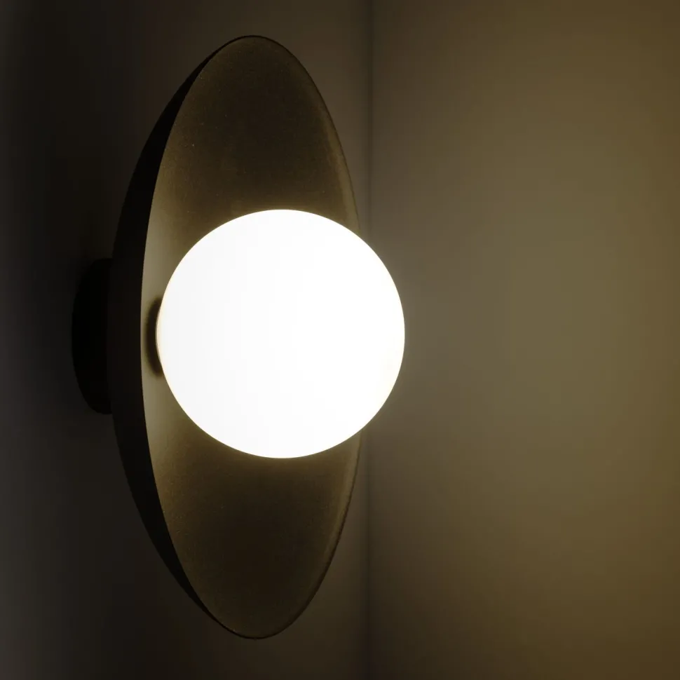 Blendarme Wandlampe Schwarz Metall Glas G9 Ø28 cm