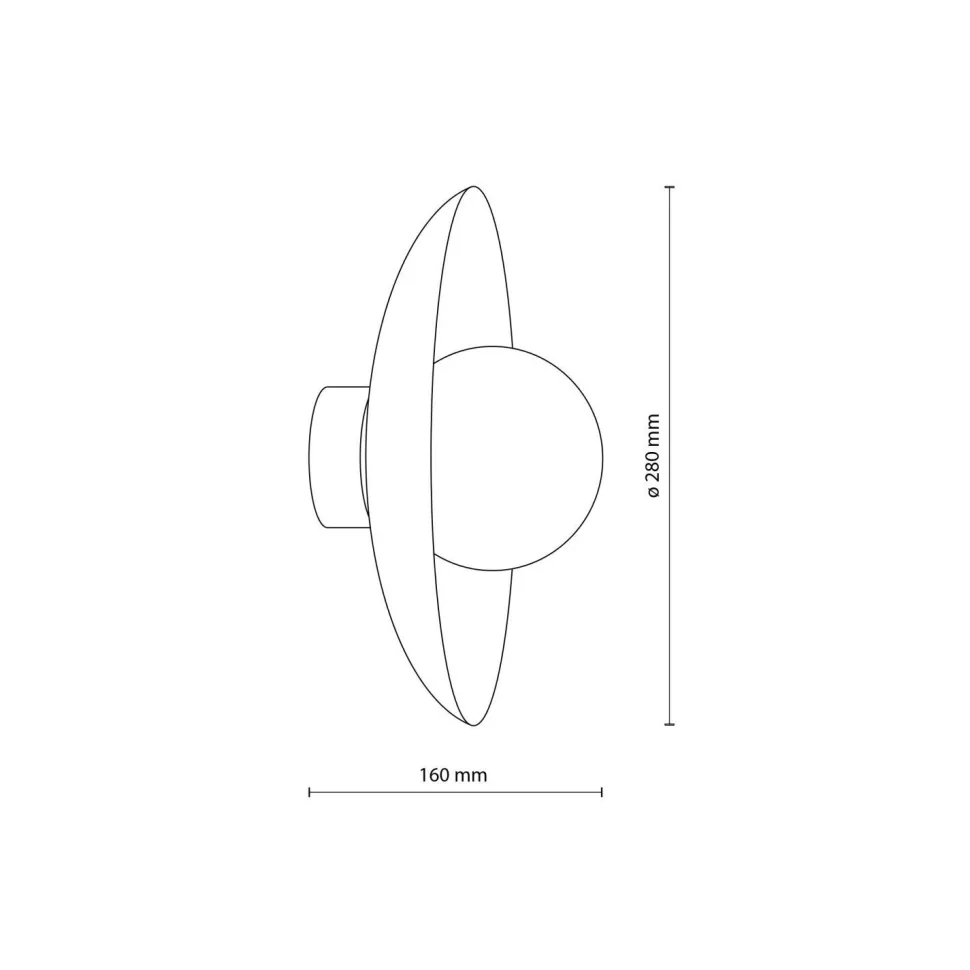 Blendarme Wandlampe Schwarz Metall Glas G9 Ø28 cm