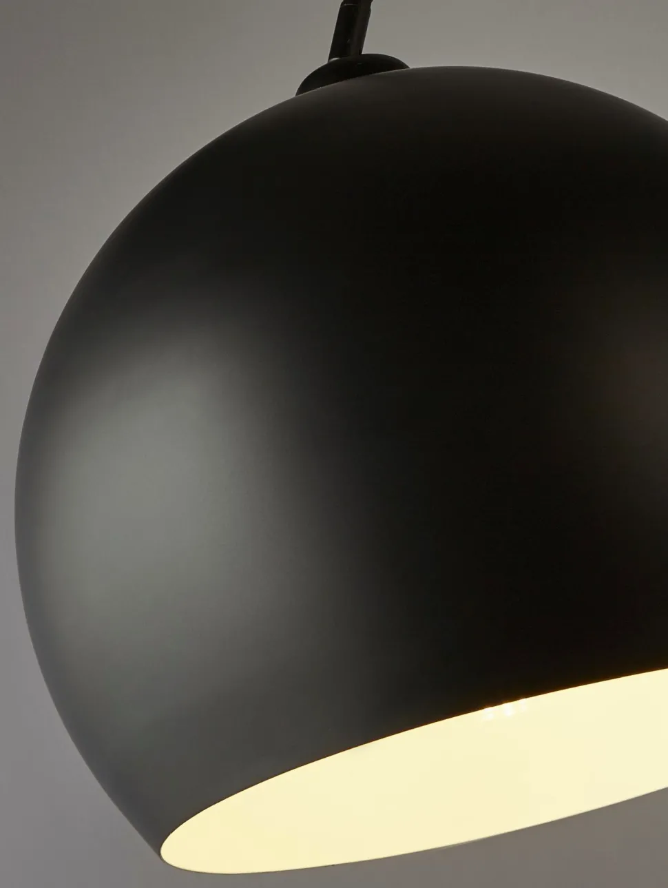 Bogenleuchte Schwarz verstellbar 203 cm hoch Metall Marmor