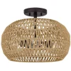 Boho Deckenlampe Seil Metall D: 40,6 cm rund 3x E27 Modern