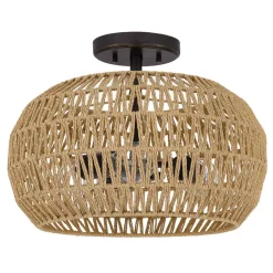 Boho Deckenlampe Seil Metall D: 40,6 cm rund 3x E27 Modern