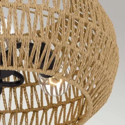 Boho Deckenlampe Seil Metall D: 40,6 cm rund 3x E27 Modern