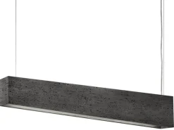 Breite Hängeleuchte in grau