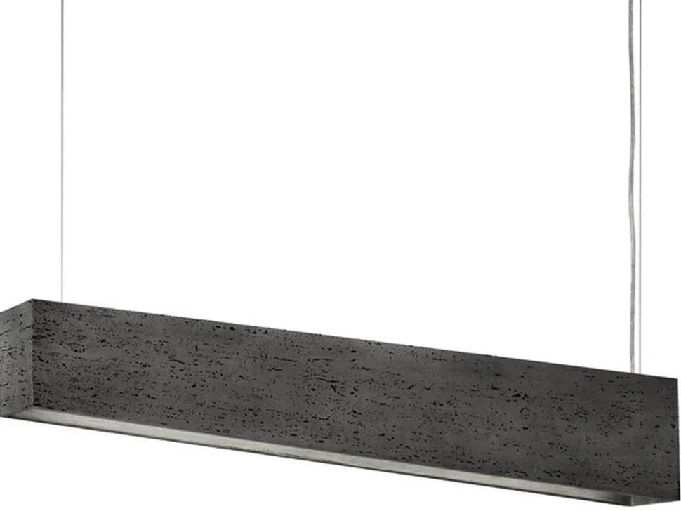 Breite Hängeleuchte in grau