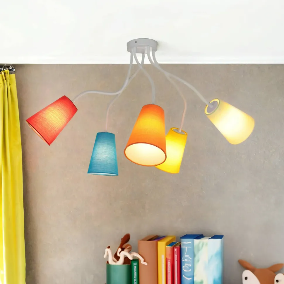 Bunte Deckenlampe Kinderzimmer flexible Arme 5flmg