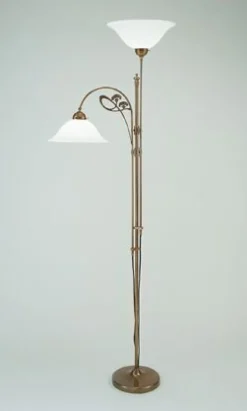 Deckenfluter Glas Berliner Messing E27 200 cm blendarm