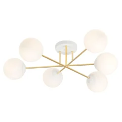 Deckenlampe ANNETTA Metall Glas Kugel Schirme