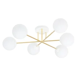 Deckenlampe ANNETTA Metall Glas Kugel Schirme