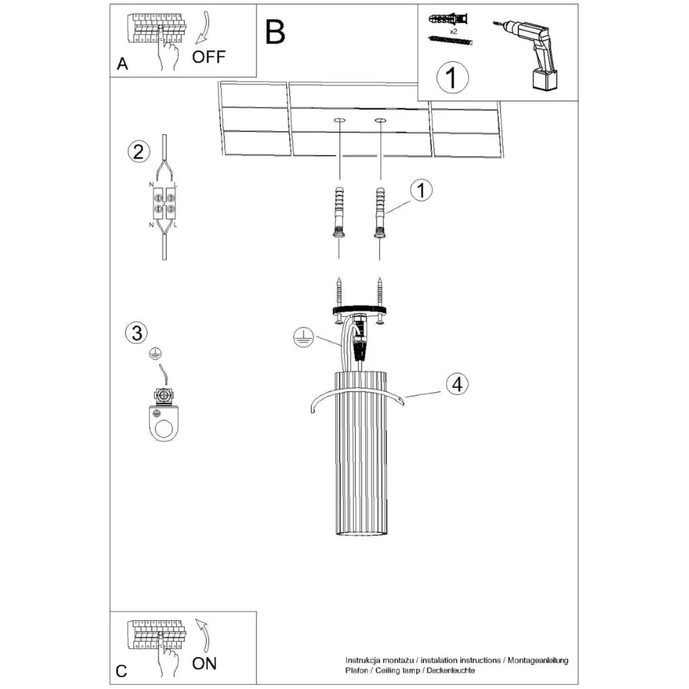 Deckenlampe Aufputz Ø 6,5 cm H: 20 cm Schwarz GU10 Aluminium