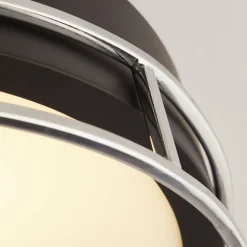 Deckenlampe Bad IP44 2x E14 D: 30 cm Schwarz Chrom