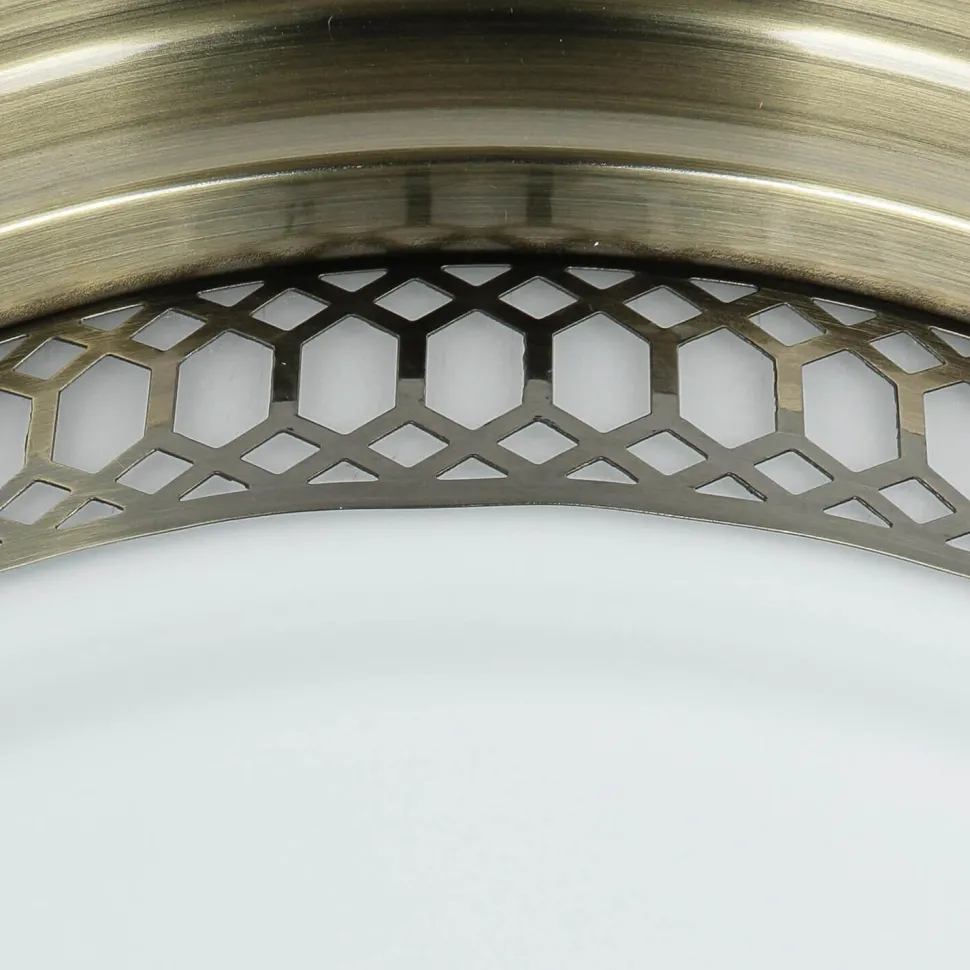 Deckenlampe Badezimmer Ø 35 cm IP44 Messing Antik Weiß 2x E27