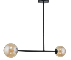 Deckenlampe Bernstein Glas Metall 2-flammig G9 blendarm