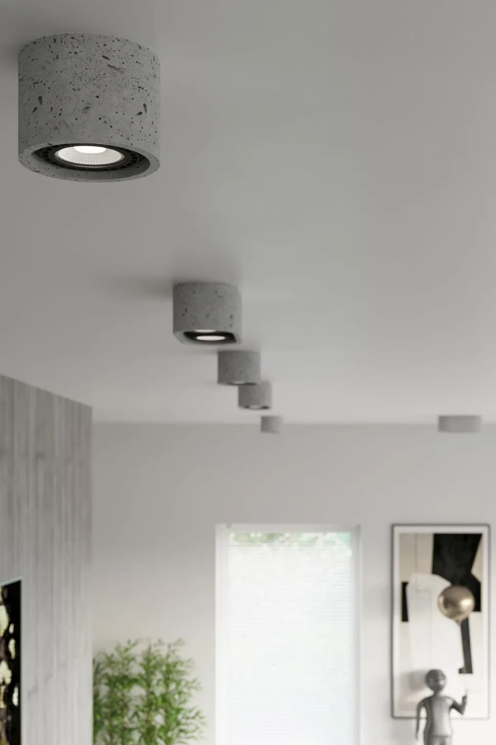 Deckenlampe Beton klein Ø 14 cm H: 9 cm GU10