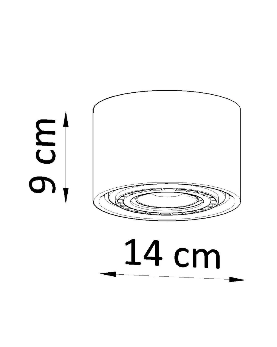 Deckenlampe Beton klein Ø 14 cm H: 9 cm GU10