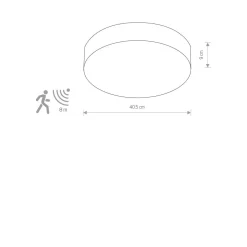 Deckenlampe Bewegungsmelder Weiß 3x E14 Ø 40,5 cm rund