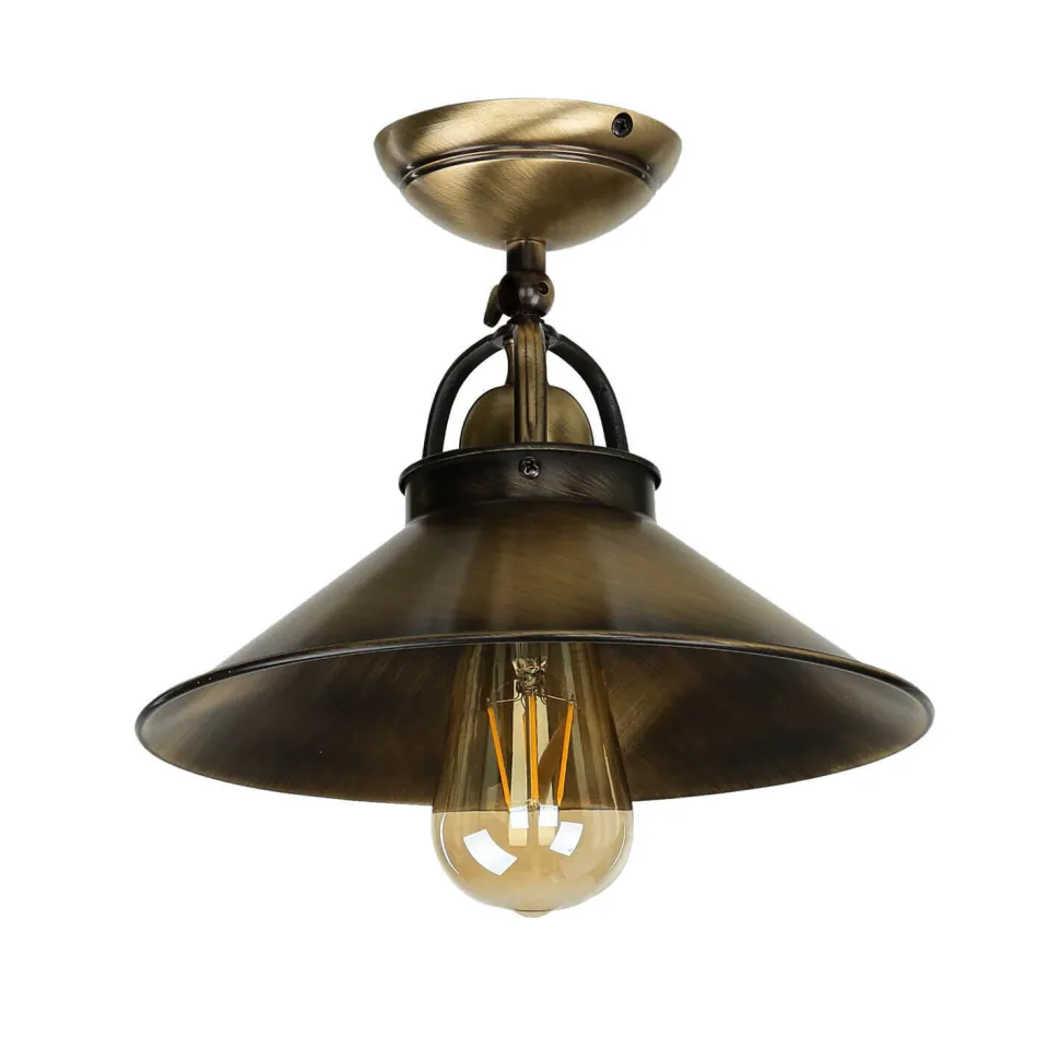 Deckenlampe Bronziert Echt-Messing Handarbeit