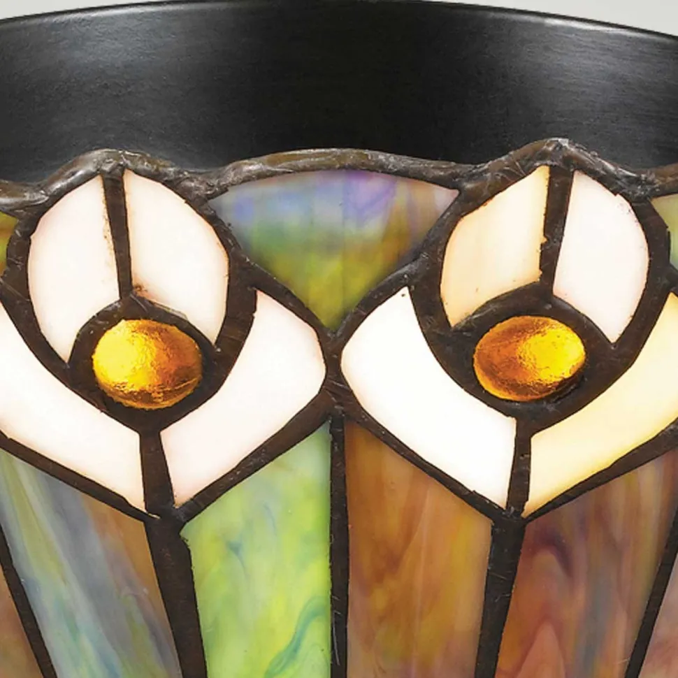 Deckenlampe Buntglas Ø 42 cm rund 2x E27 Tiffany Stil