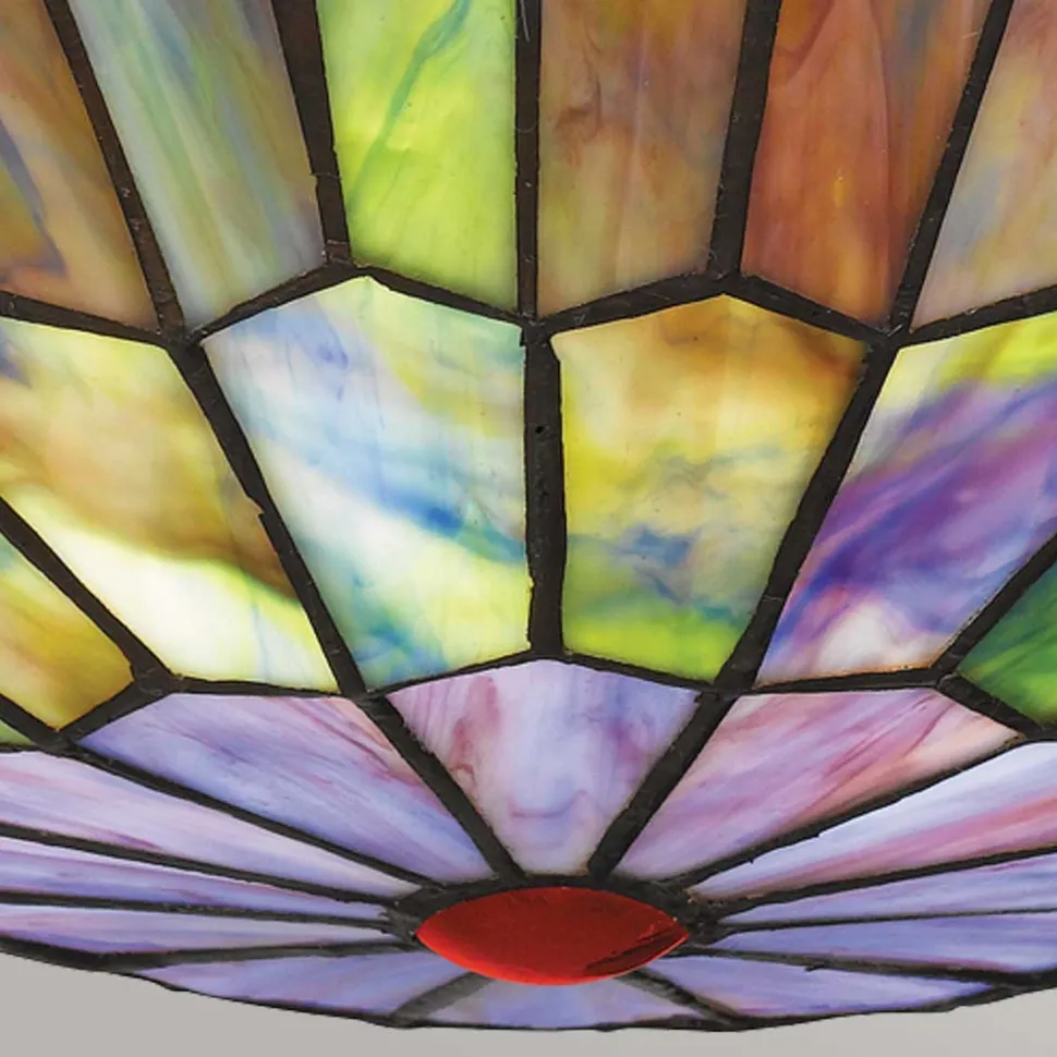 Deckenlampe Buntglas Ø 42 cm rund 2x E27 Tiffany Stil