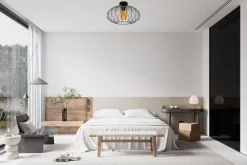 Deckenlampe E27 Ø34 cm Schwarz Honig blendarm Retro