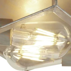 Deckenlampe eckig B: 30 cm in Silber-Gold 2x E27 Metall