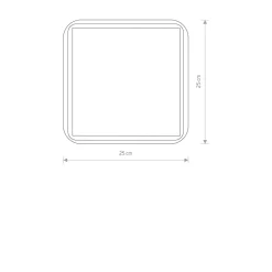 Deckenlampe eckig IP44 E27 Schwarz Weiß Modern B: 25 cm