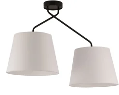 Deckenlampe 2-flammig E27 Schwarz Weiß Design blendarm