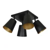 Deckenlampe flexibel Schwarz Gold 4-flammig 4x E27