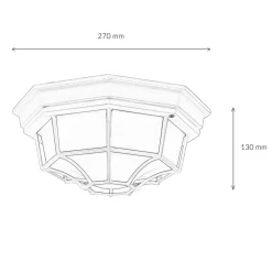 Deckenlampe für Außen Schwarz rustikal IP44 MILANO