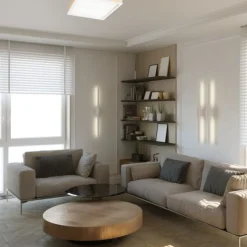 Deckenlampe Glas blendarm Holz Pinie E27 B:38,5 cm