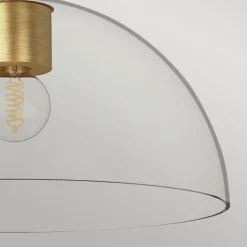 Deckenlampe Glas Metall E27 Ø 30,5 cm in Gold gebürstet