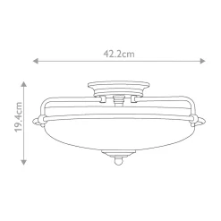 Deckenlampe Glas Metall E27 rund Ø 42,2 cm 3-flammig