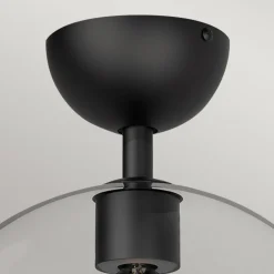 Deckenlampe Glas Metall E27 D: 30,5 cm rund Schwarz