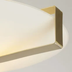 Deckenlampe Glas Metall E27 Ø40,5 cm rund in Gold Weiß