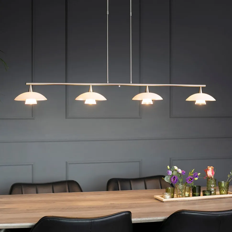 Deckenlampe Glas Metall 4-flmg 120 cm inkl. G9 blendarm