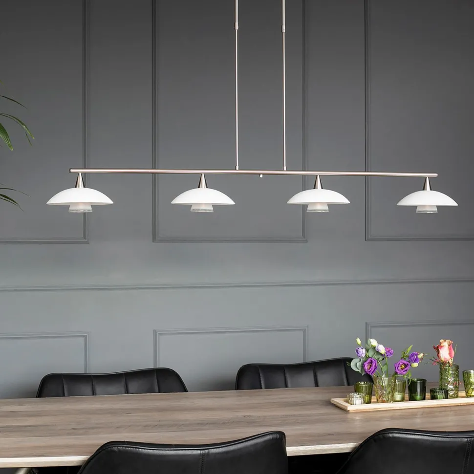 Deckenlampe Glas Metall 4-flmg 120 cm inkl. G9 blendarm