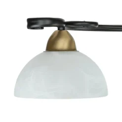 Deckenlampe Glas Metall Schwarz Weiß Messing 3-flammig