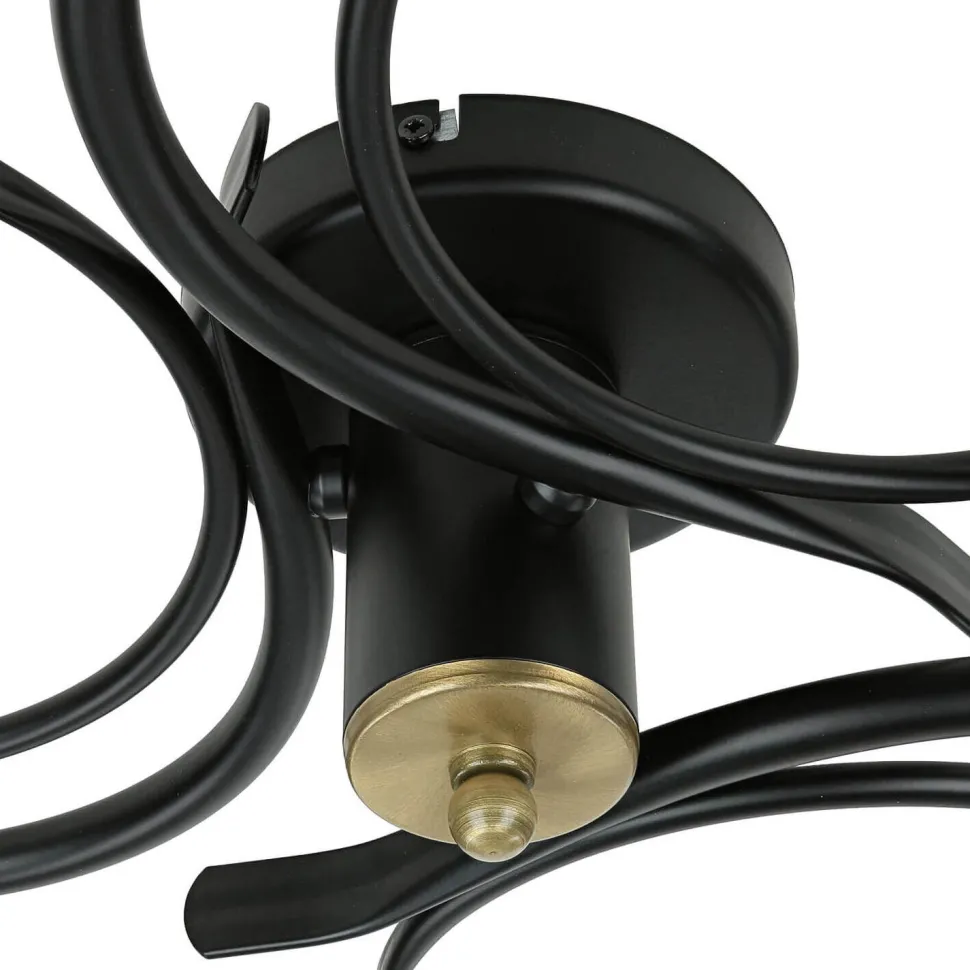 Deckenlampe Glas Metall Schwarz Weiß Messing 3-flammig