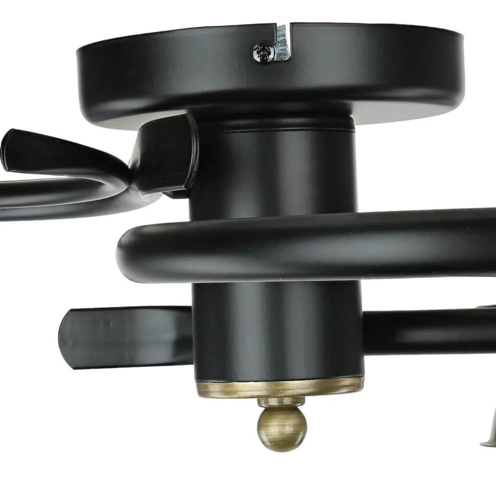Deckenlampe Glas Metall Schwarz Weiß Messing 3-flammig