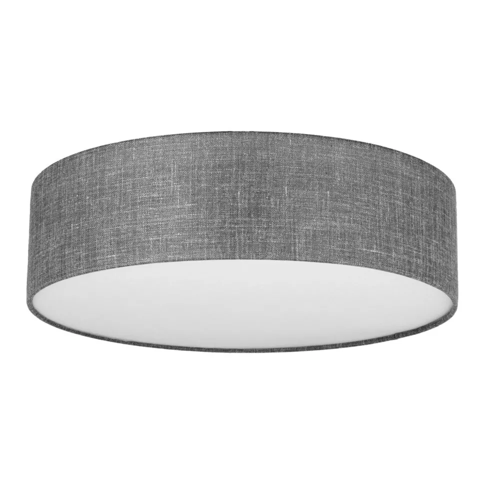 Deckenlampe Grau rund flach Ø 60 cm Stoffschirm Modern