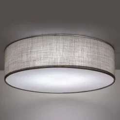 Deckenlampe Grau rund flach Ø 60 cm Stoffschirm Modern
