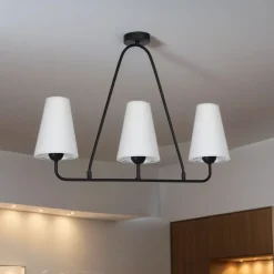 Deckenlampe Grau Schwarz 90 cm breit 3x E27