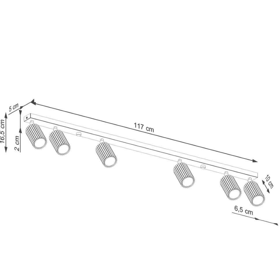 Deckenlampe groß 117 cm lang 4-flammig GU10 in Gold Modern