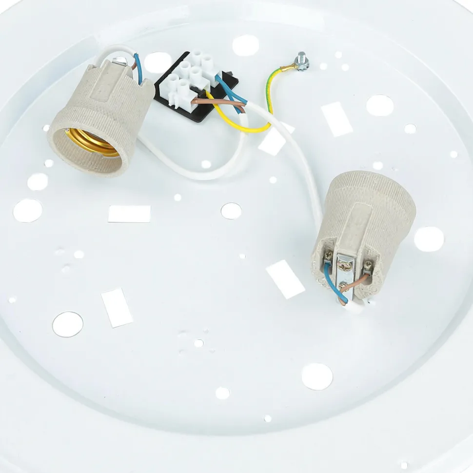 Deckenlampe groß Holz Glas Ø37cmSchlafzimmer