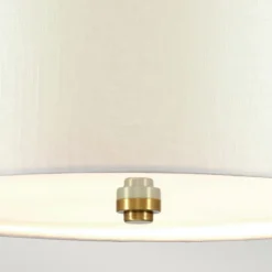 Deckenlampe groß rund 66 cm Stoff in Creme Messing